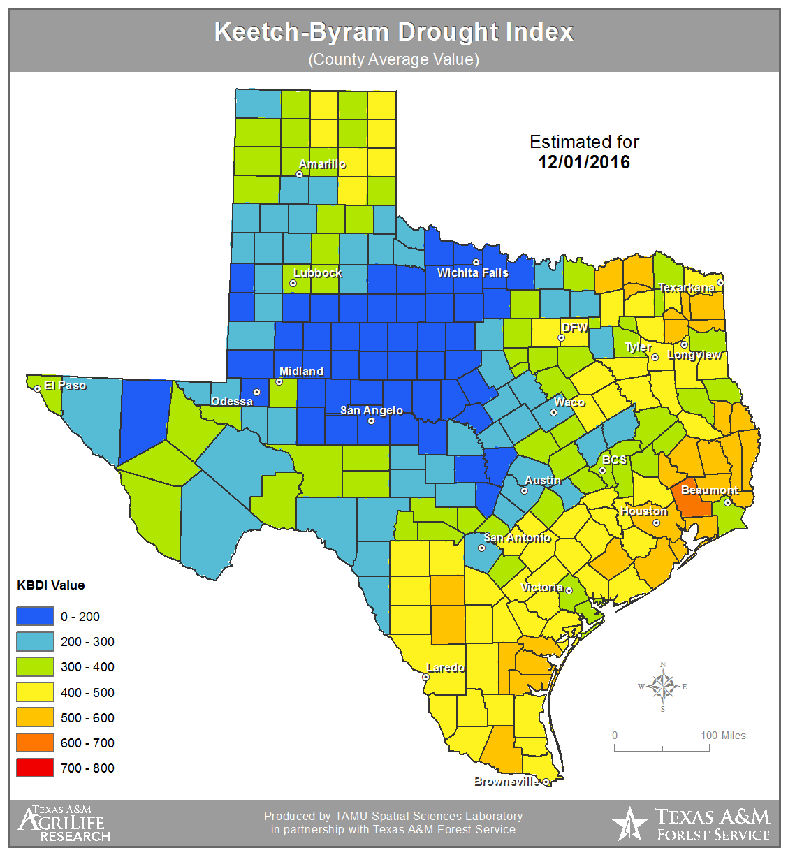 TWC | Keetch-Byram Drought Index (KBDI)