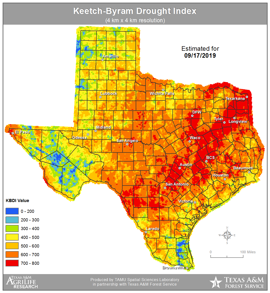 TWC | Keetch-Byram Drought Index (KBDI)