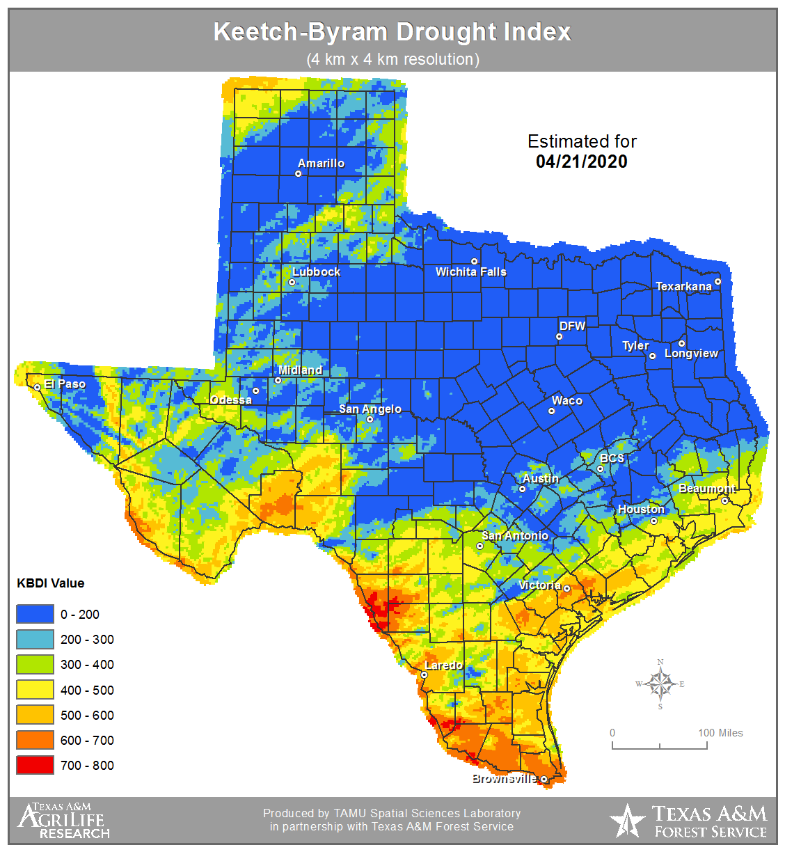 TWC | Keetch-Byram Drought Index (KBDI)