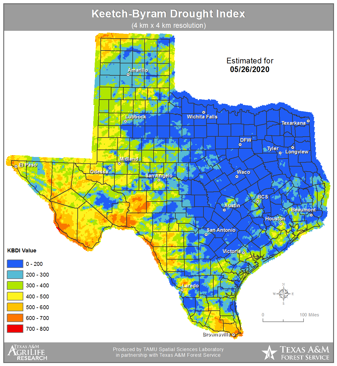 TWC | Keetch-Byram Drought Index (KBDI)