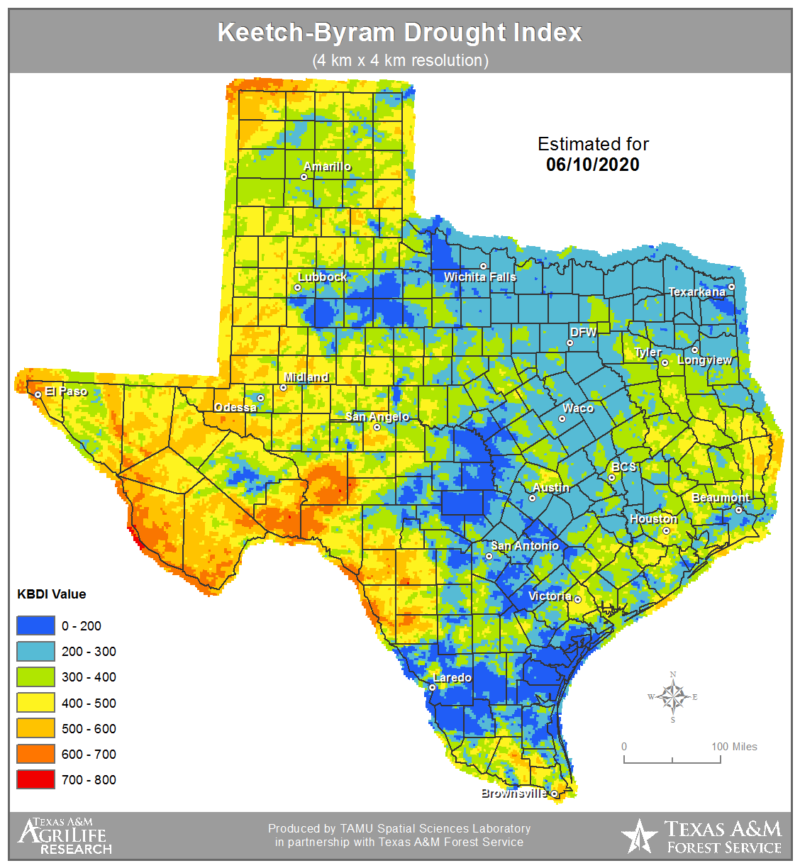 TWC | Keetch-Byram Drought Index (KBDI)