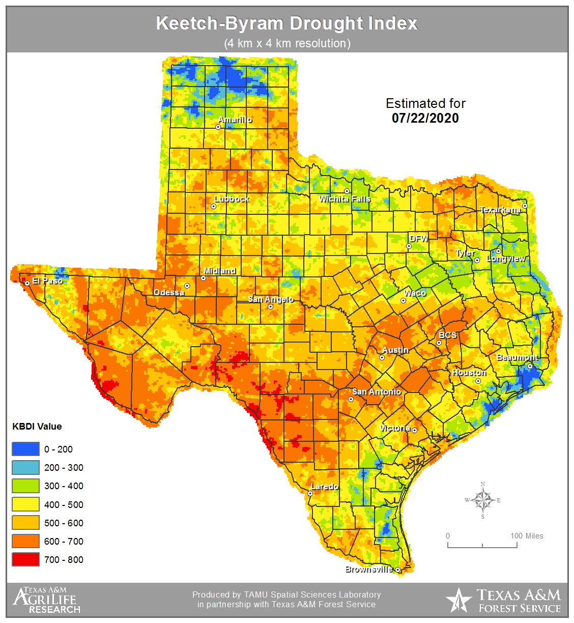 TWC | Keetch-Byram Drought Index (KBDI)