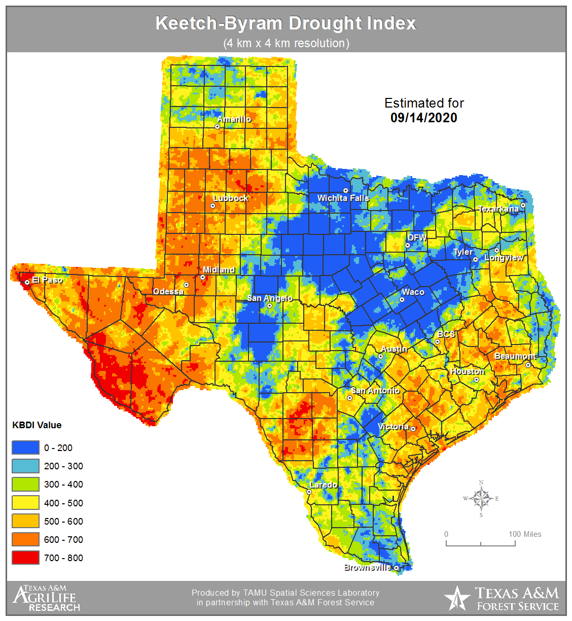 TWC | Keetch-Byram Drought Index (KBDI)