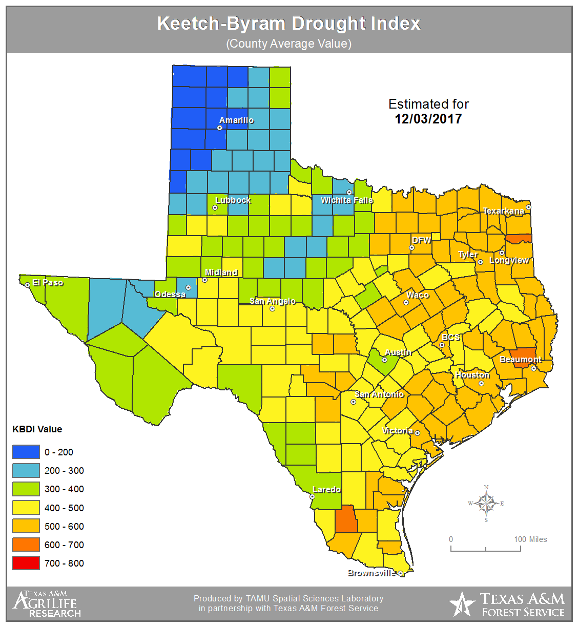 TWC | Keetch-Byram Drought Index (KBDI)