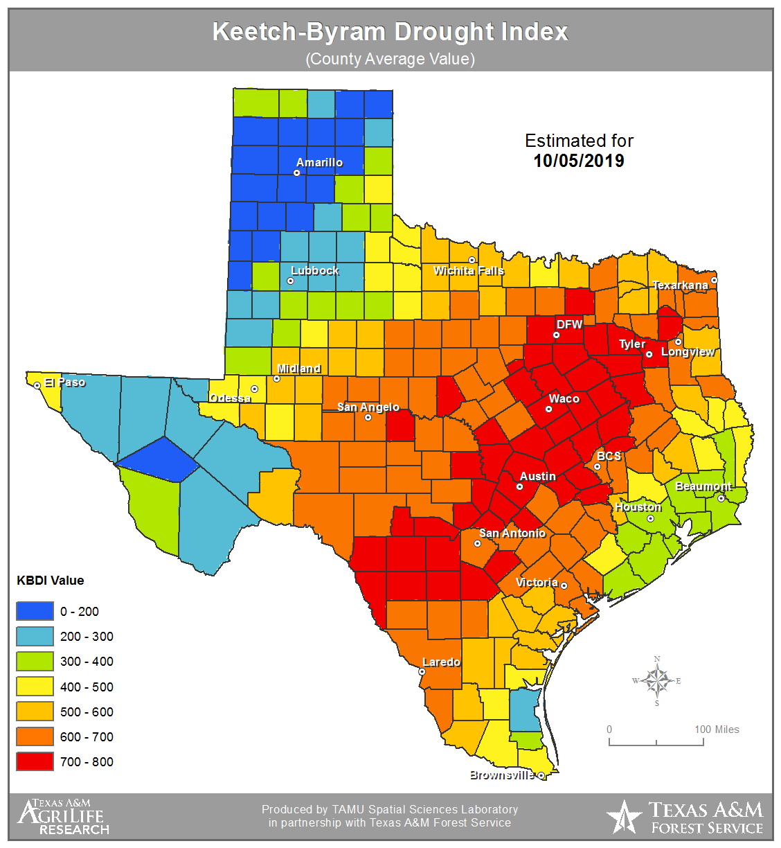 TWC | Keetch-Byram Drought Index (KBDI)