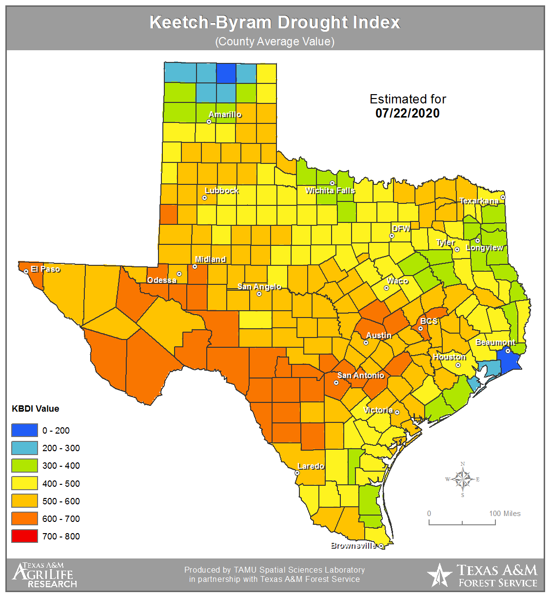 TWC | Keetch-Byram Drought Index (KBDI)