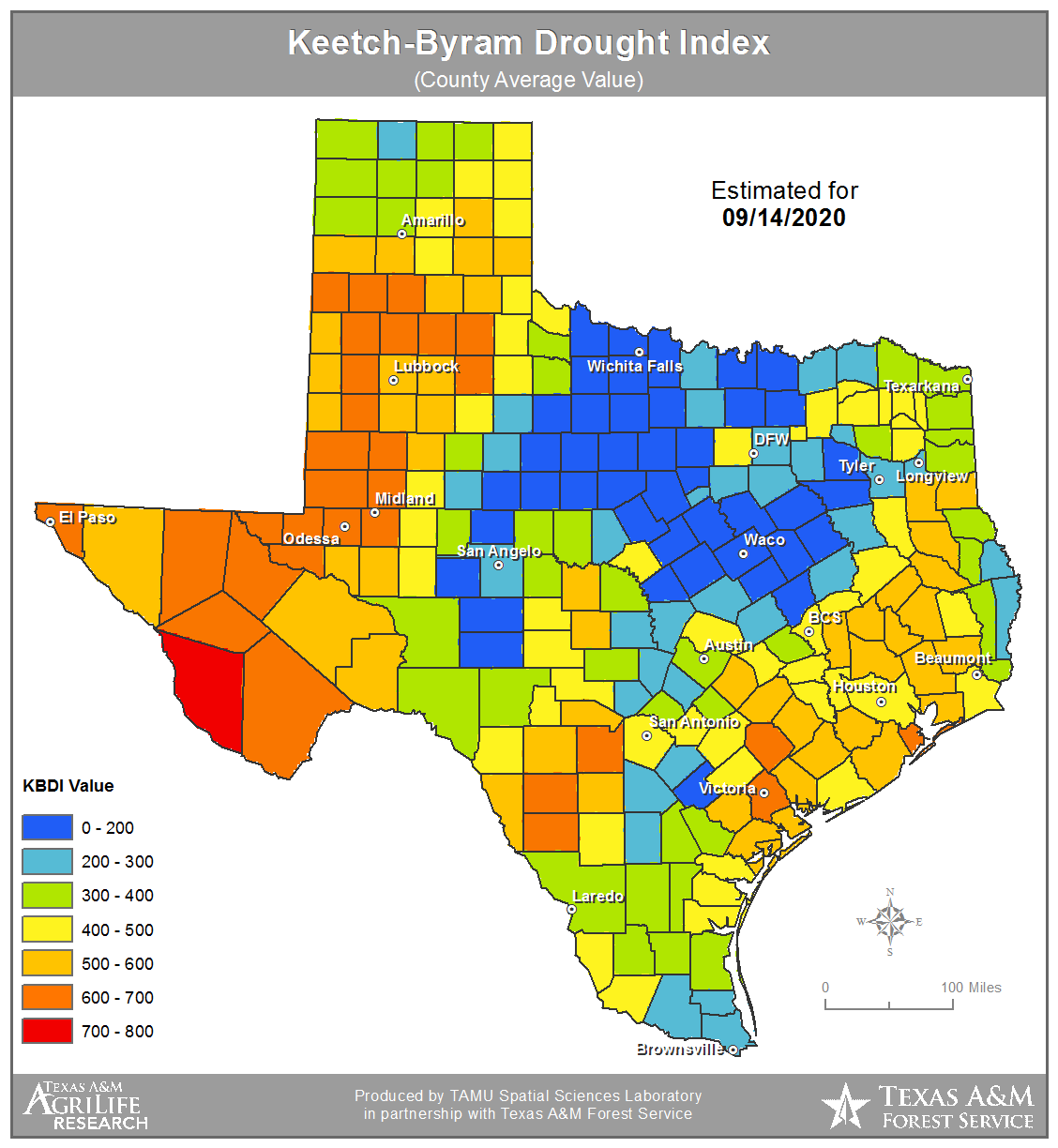 TWC | Keetch-Byram Drought Index (KBDI)