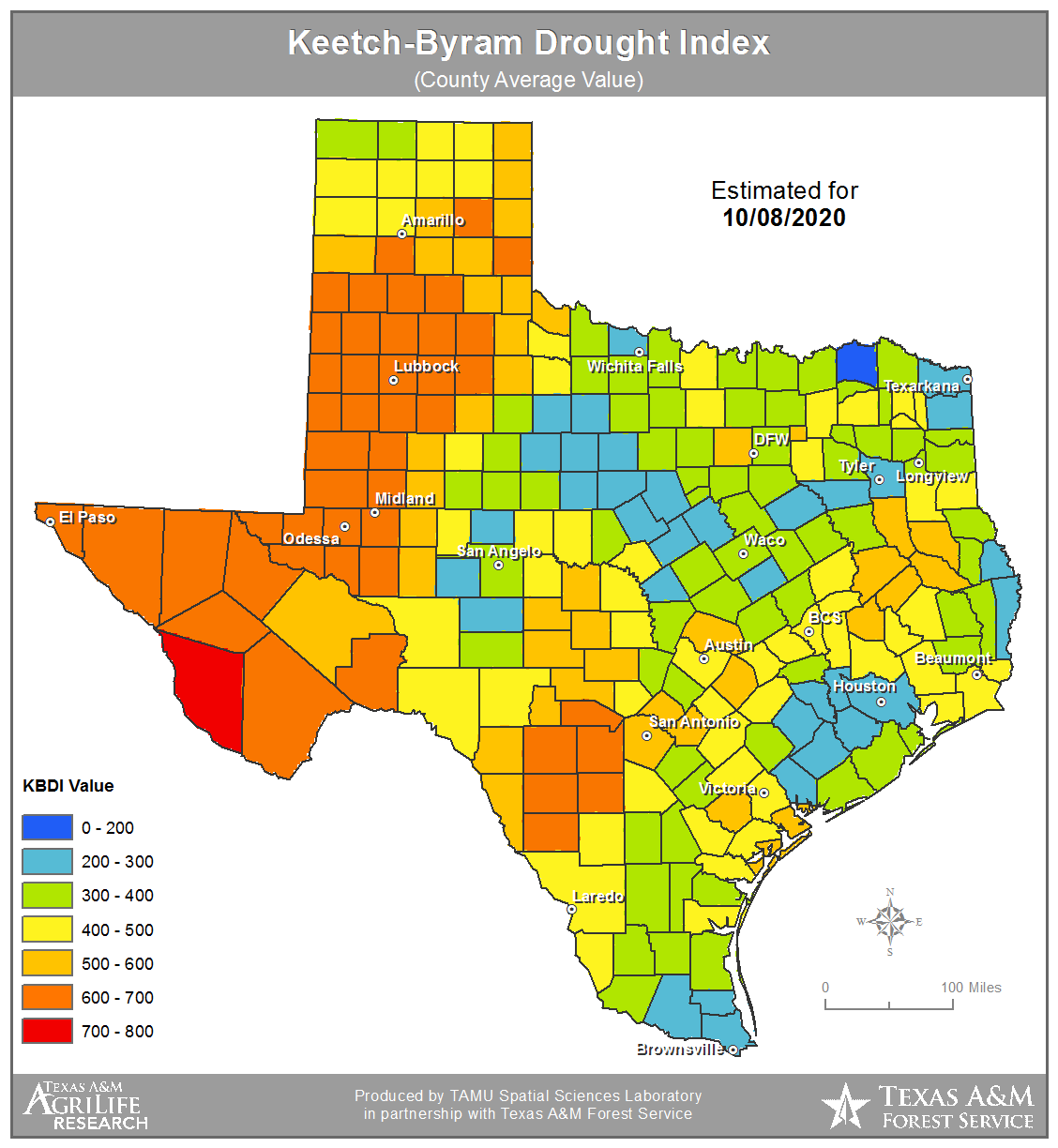 TWC | Keetch-Byram Drought Index (KBDI)