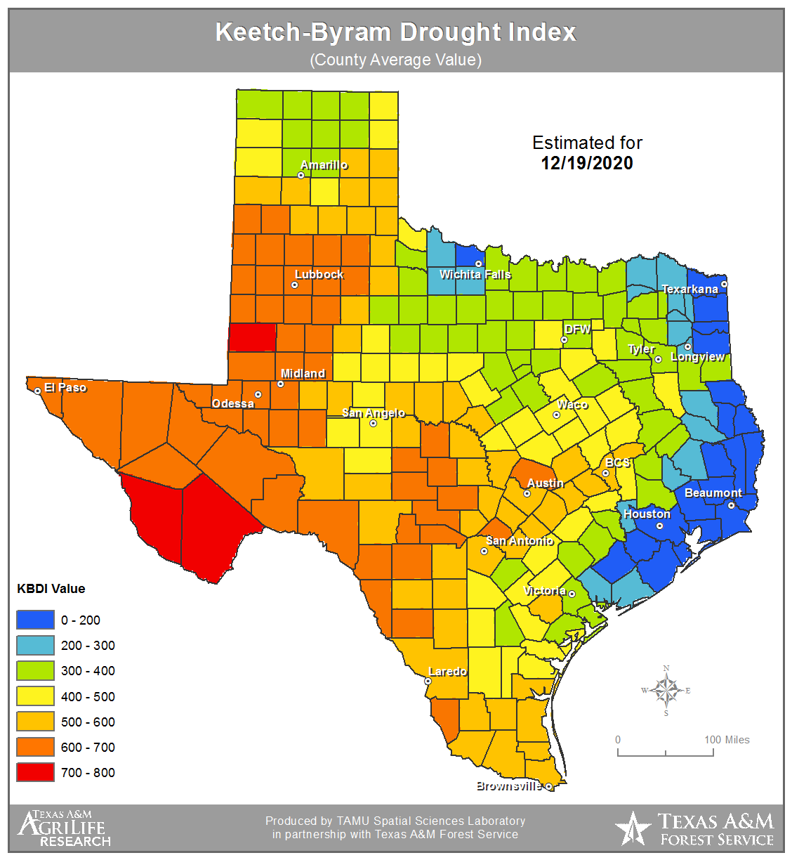 TWC | Keetch-Byram Drought Index (KBDI)