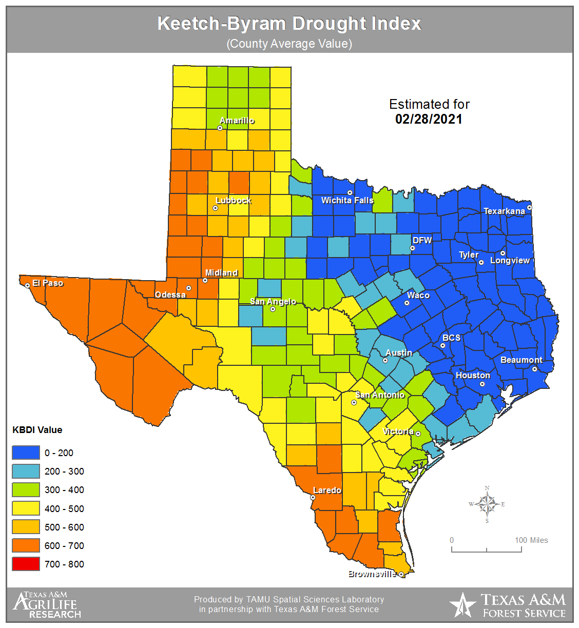 TWC | Keetch-Byram Drought Index (KBDI)