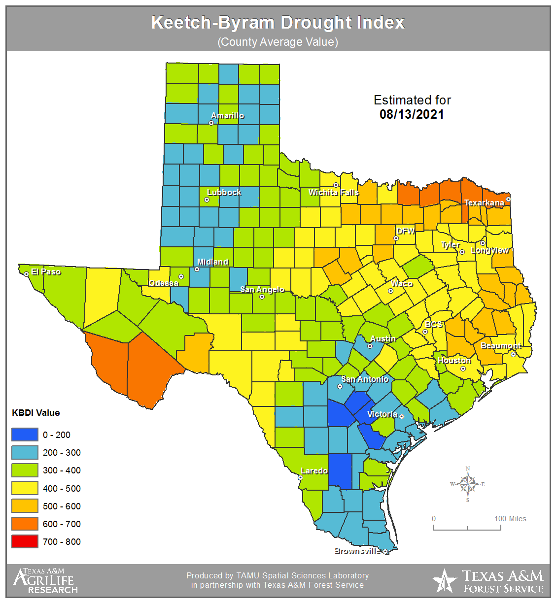 TWC | Keetch-Byram Drought Index (KBDI)